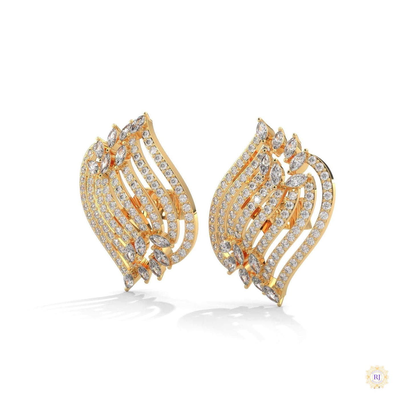 2.70 CT. Diamond Wave Statement Earrings