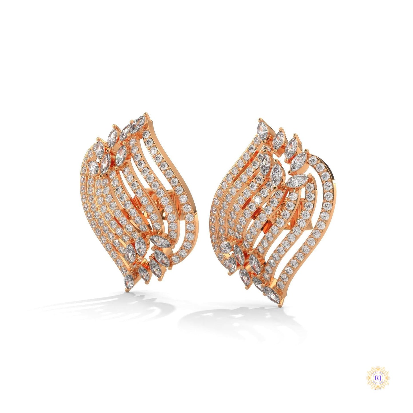 2.70 CT. Diamond Wave Statement Earrings
