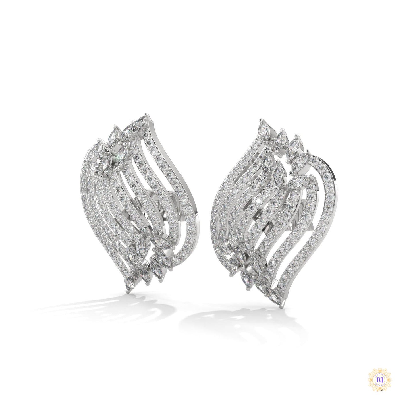 2.70 CT. Diamond Wave Statement Earrings
