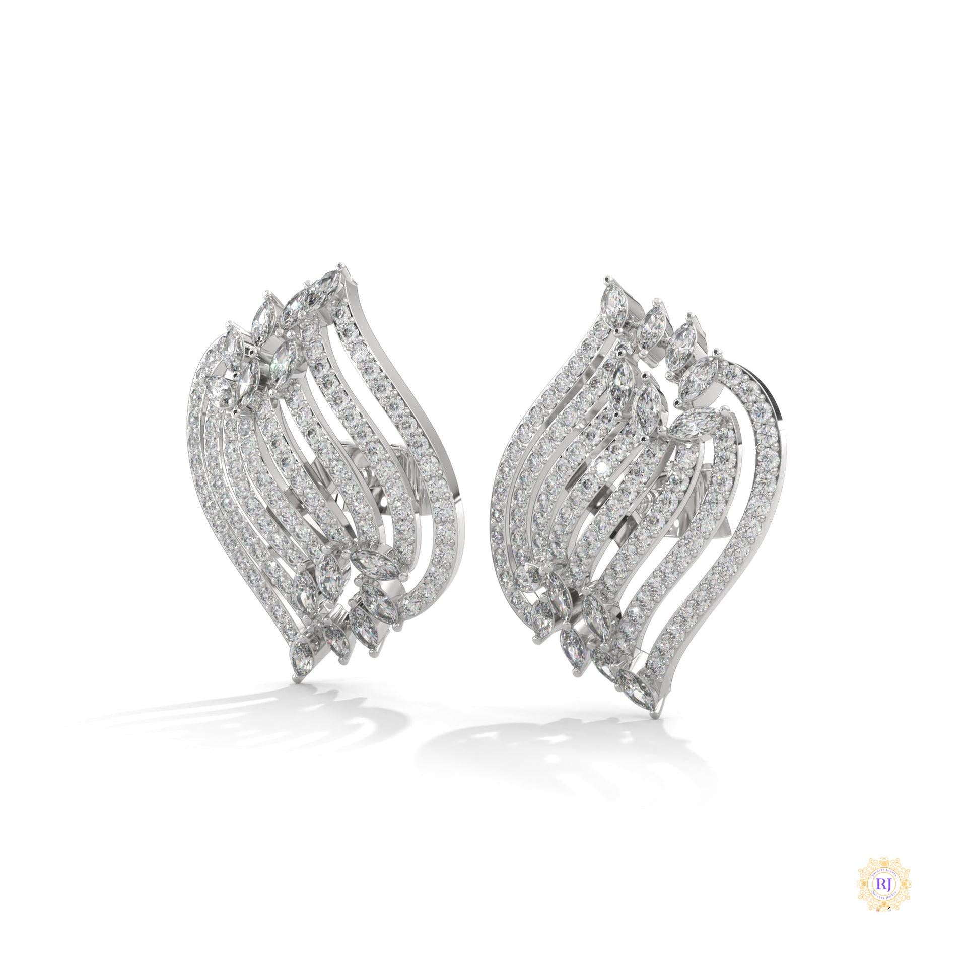 2.70 CT. Diamond Wave Statement Earrings