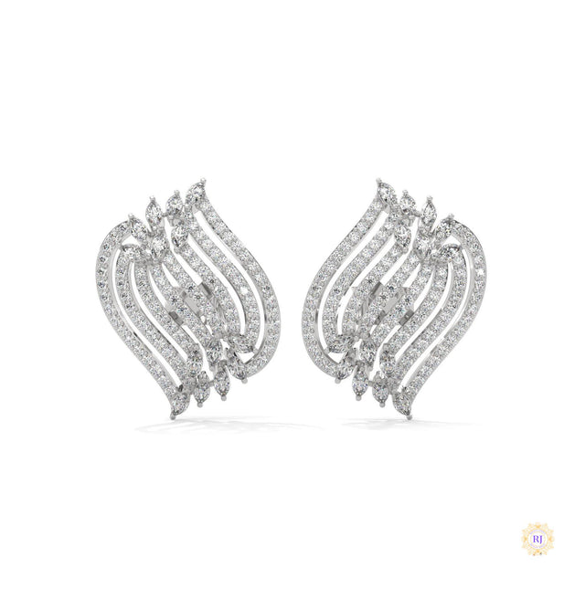 2.70 CT. Diamond Wave Statement Earrings