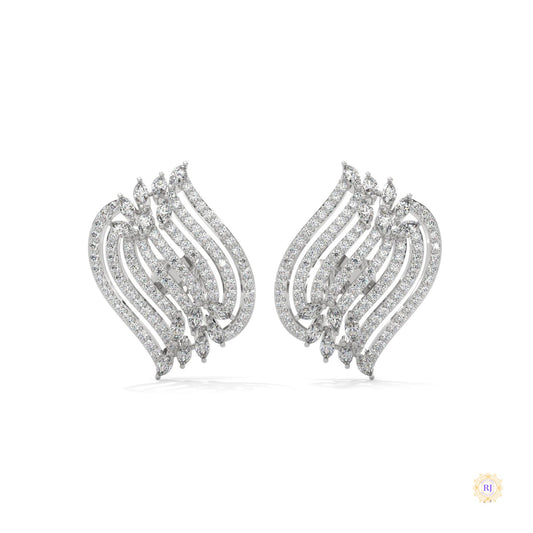 2.70 CT. Diamond Wave Statement Earrings