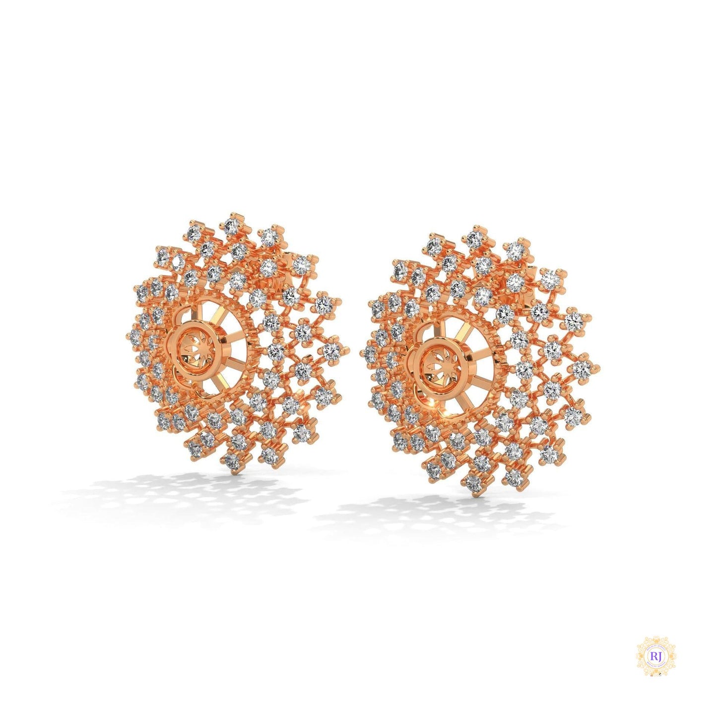 2.70 CT. Snowflake Diamond Cluster Earrings