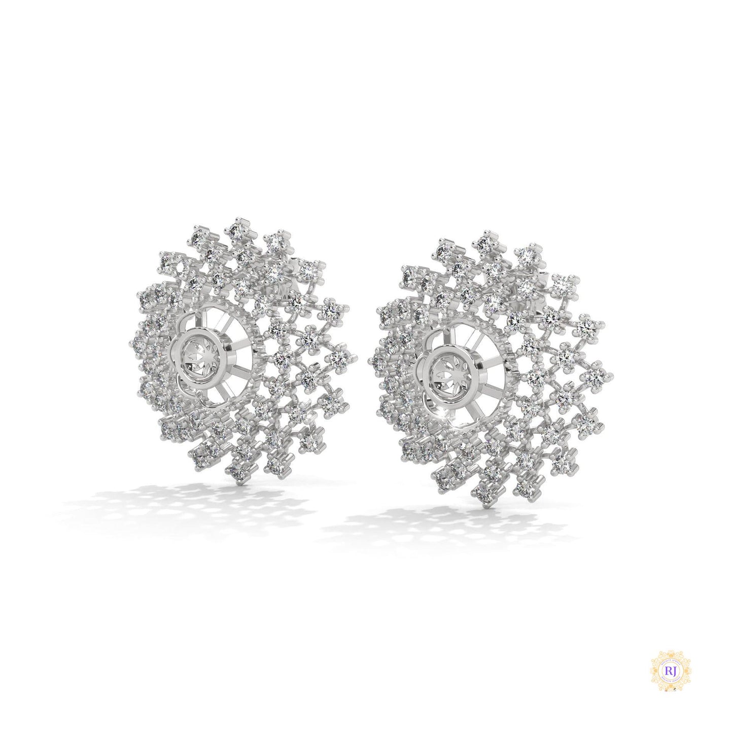 2.70 CT. Snowflake Diamond Cluster Earrings