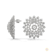2.70 CT. Snowflake Diamond Cluster Earrings