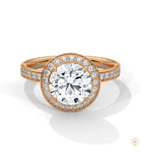 2.70 Ct. Lab Diamond Halo Ring – Round with Pavé Band