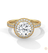 2.70 Ct. Lab Diamond Halo Ring – Round with Pavé Band