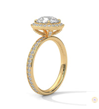 2.70 Ct. Lab Diamond Halo Ring – Round with Pavé Band