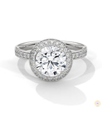 2.70 Ct. Lab Diamond Halo Ring – Round with Pavé Band