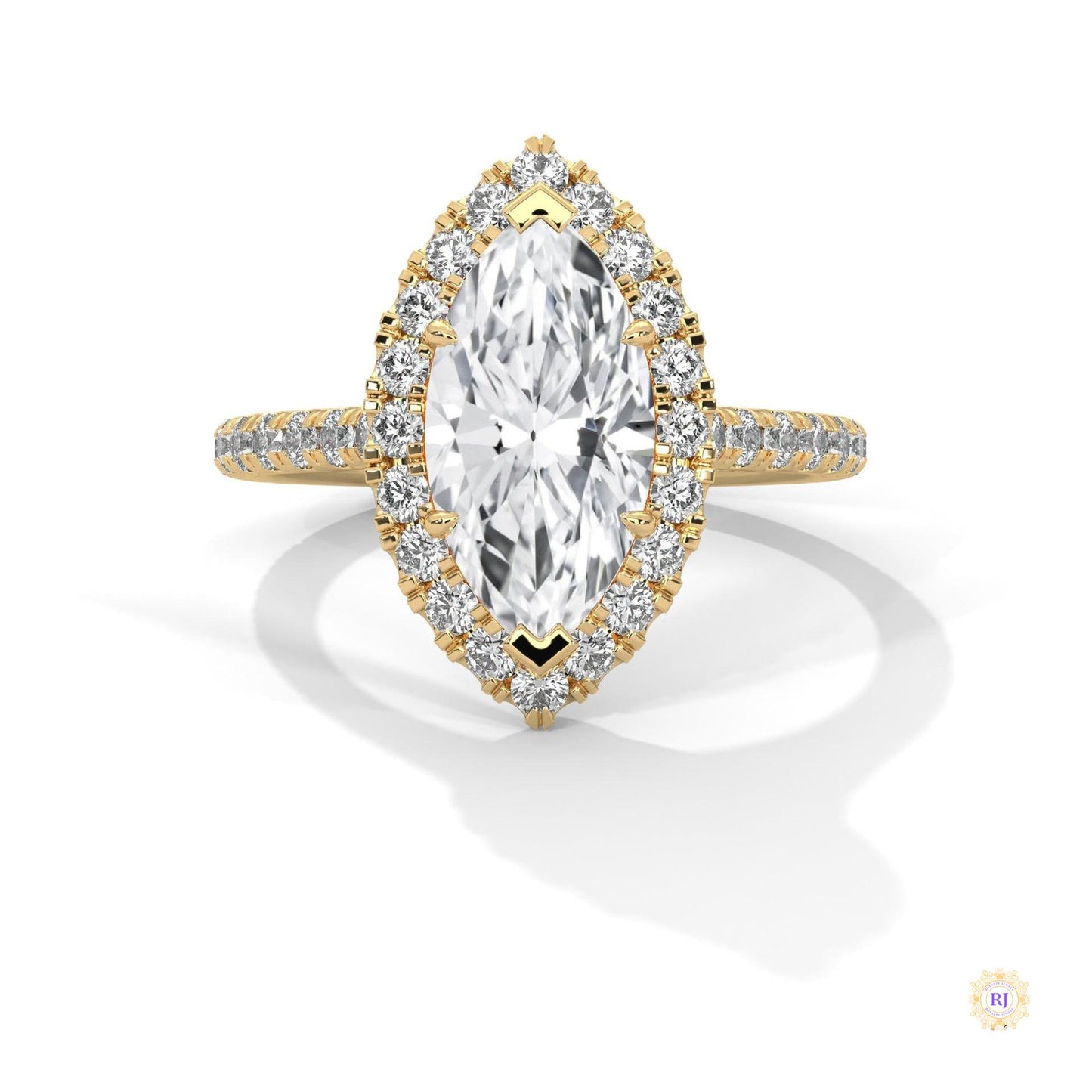 2.75 Ct. Marquise Lab Diamond Halo Ring