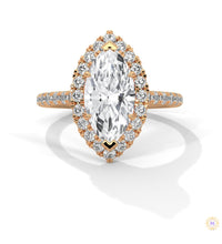 2.75 Ct. Marquise Lab Diamond Halo Ring