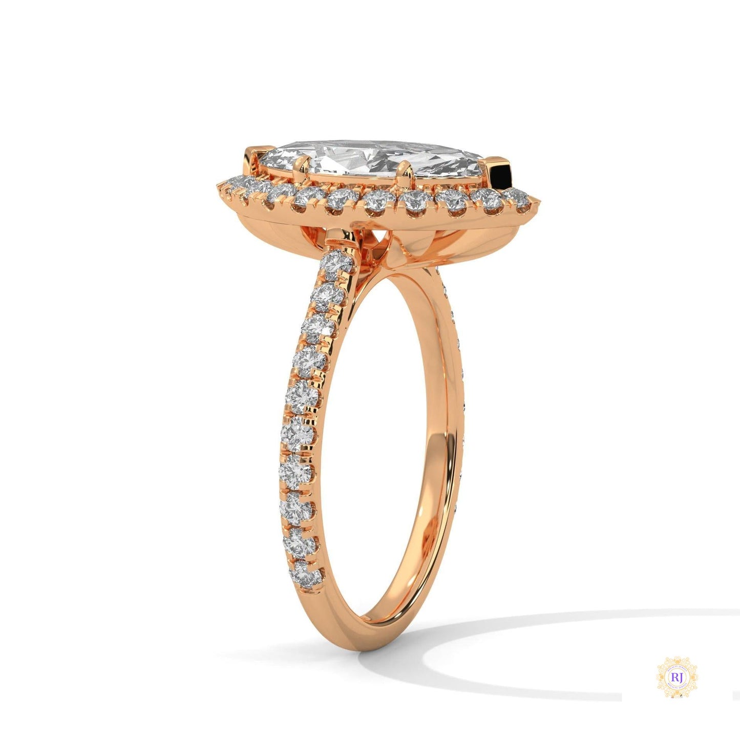 2.75 Ct. Marquise Lab Diamond Halo Ring