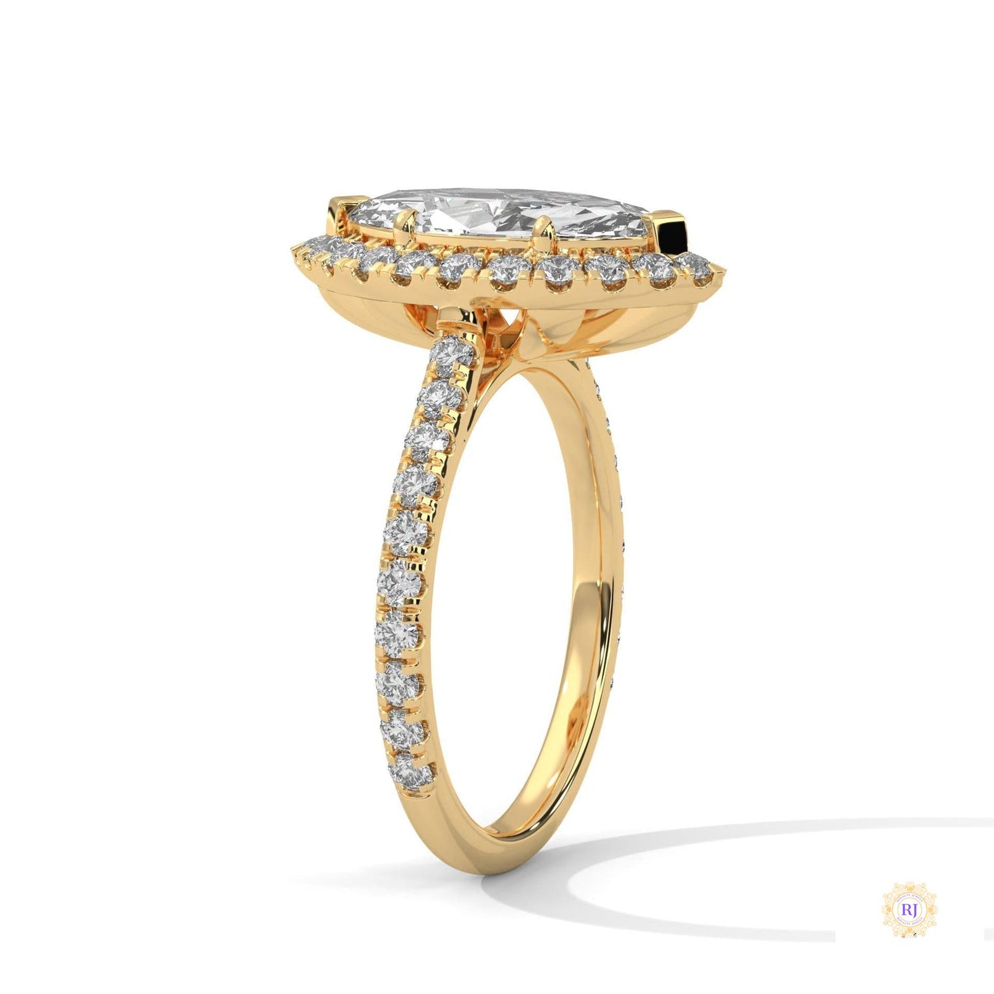 2.75 Ct. Marquise Lab Diamond Halo Ring