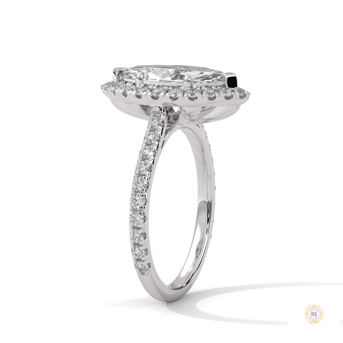 2.75 Ct. Marquise Lab Diamond Halo Ring
