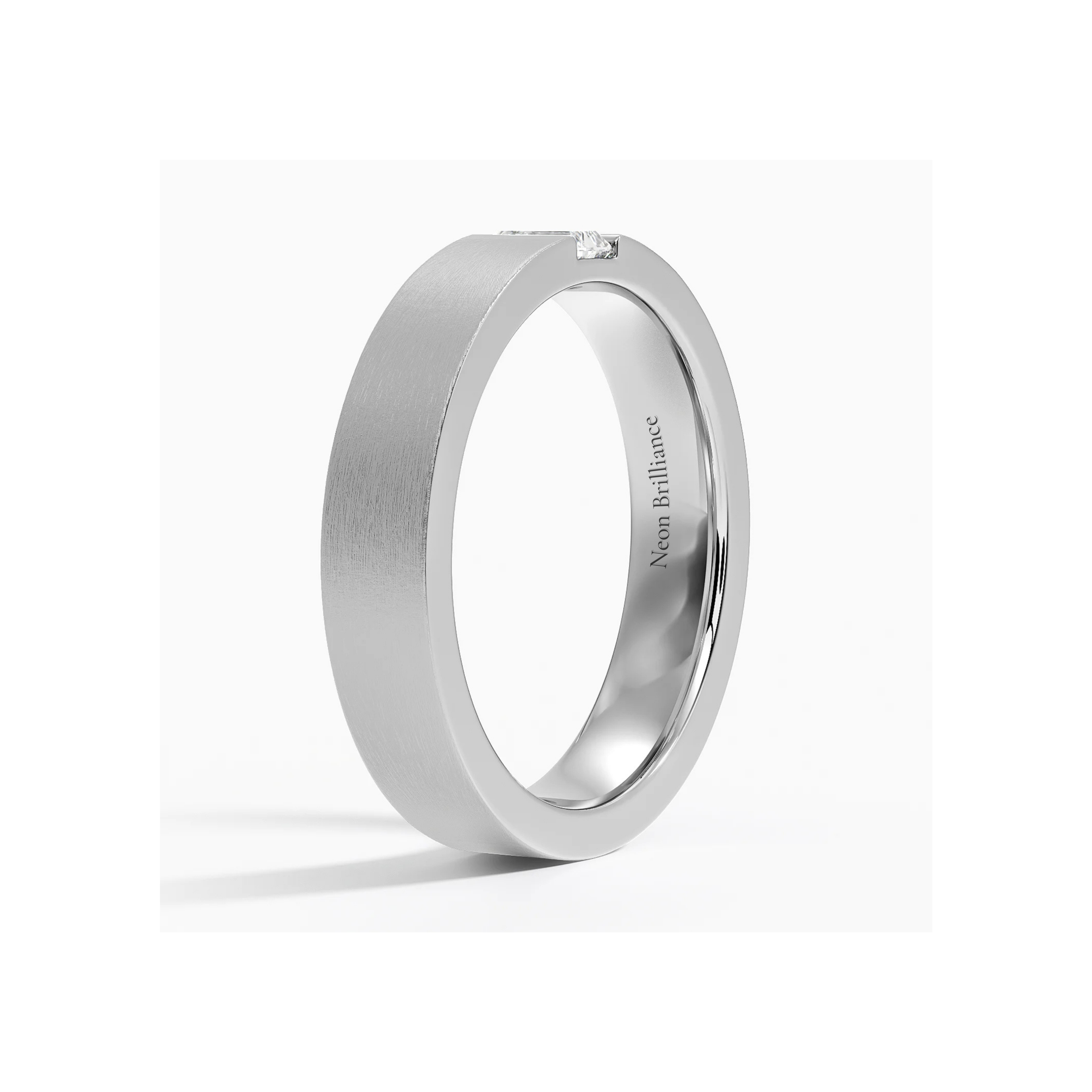 14K Gold Emerald-Cut Lab Diamond Men's Wedding Band