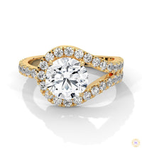 2.80 Ct. Split Shank Halo Lab Diamond Ring