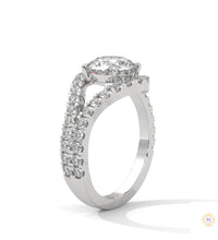 2.80 Ct. Split Shank Halo Lab Diamond Ring
