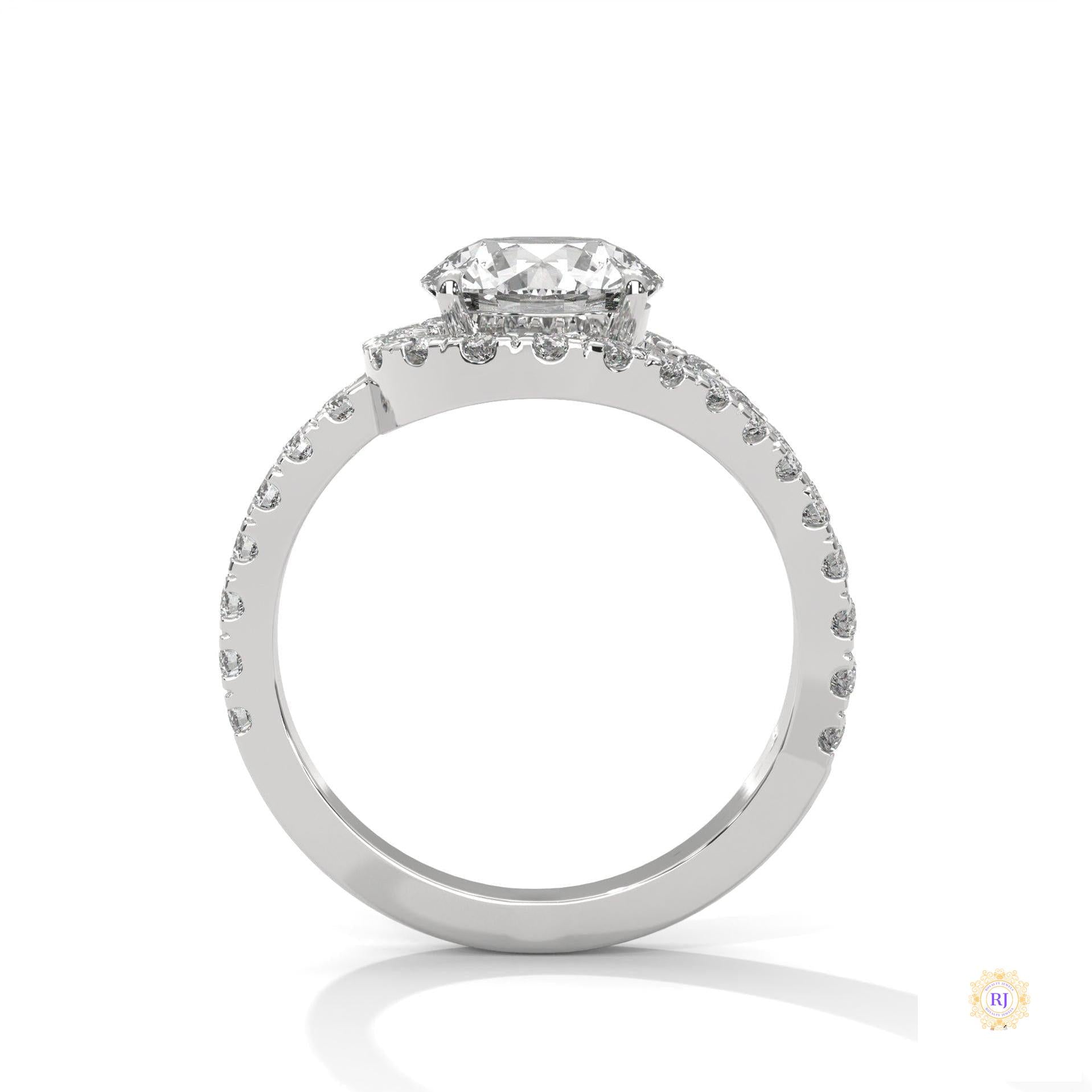 2.80 Ct. Split Shank Halo Lab Diamond Ring