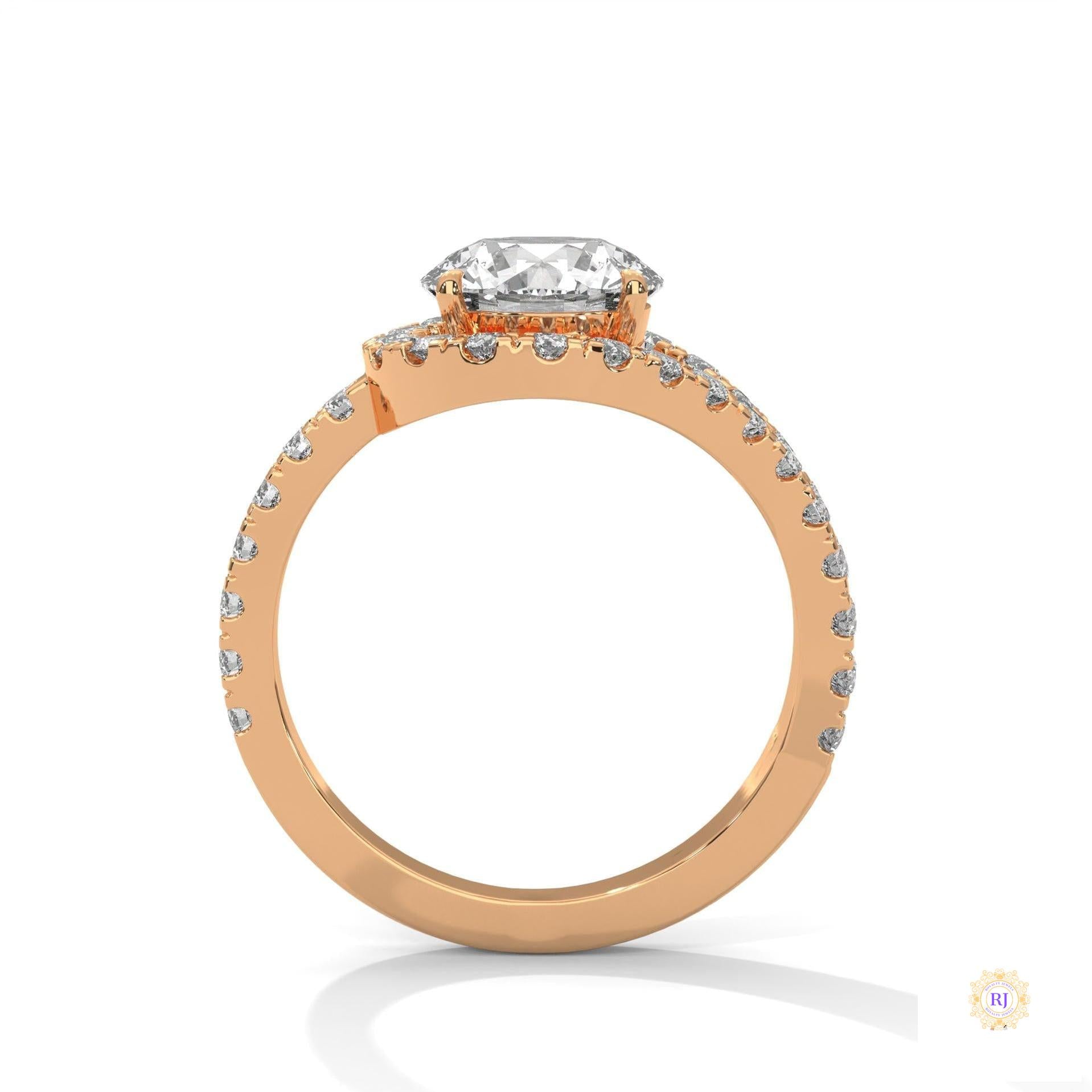 2.80 Ct. Split Shank Halo Lab Diamond Ring