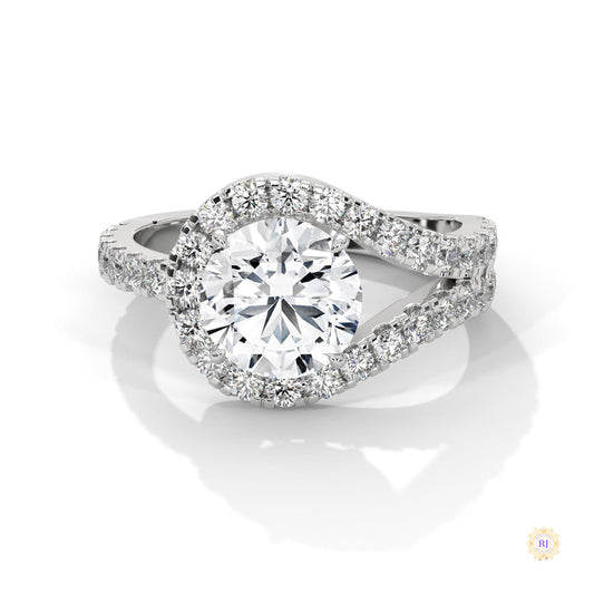 2.80 Ct. Split Shank Halo Lab Diamond Ring