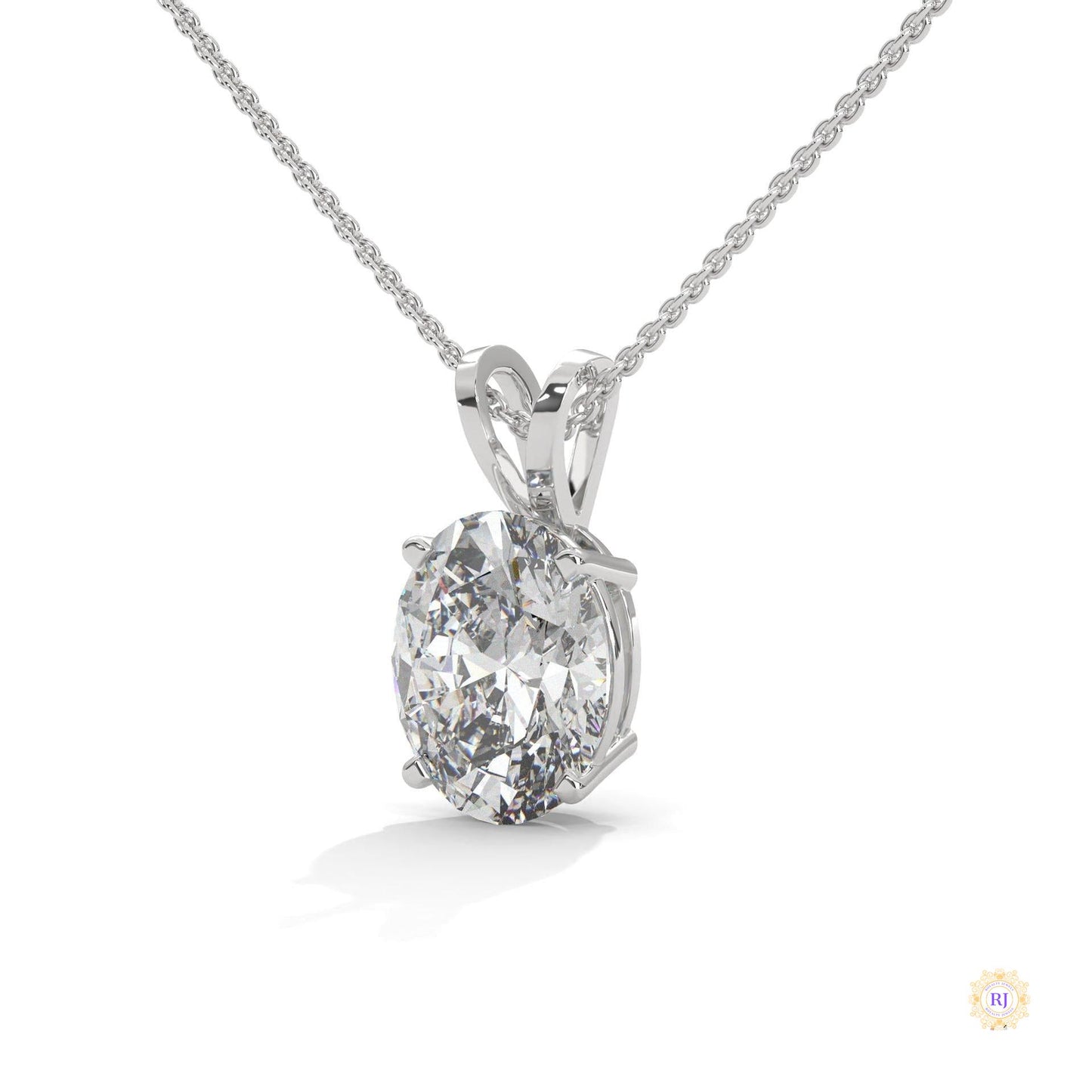 2.90 CT. Oval Lab Diamond Pendant Solitaire