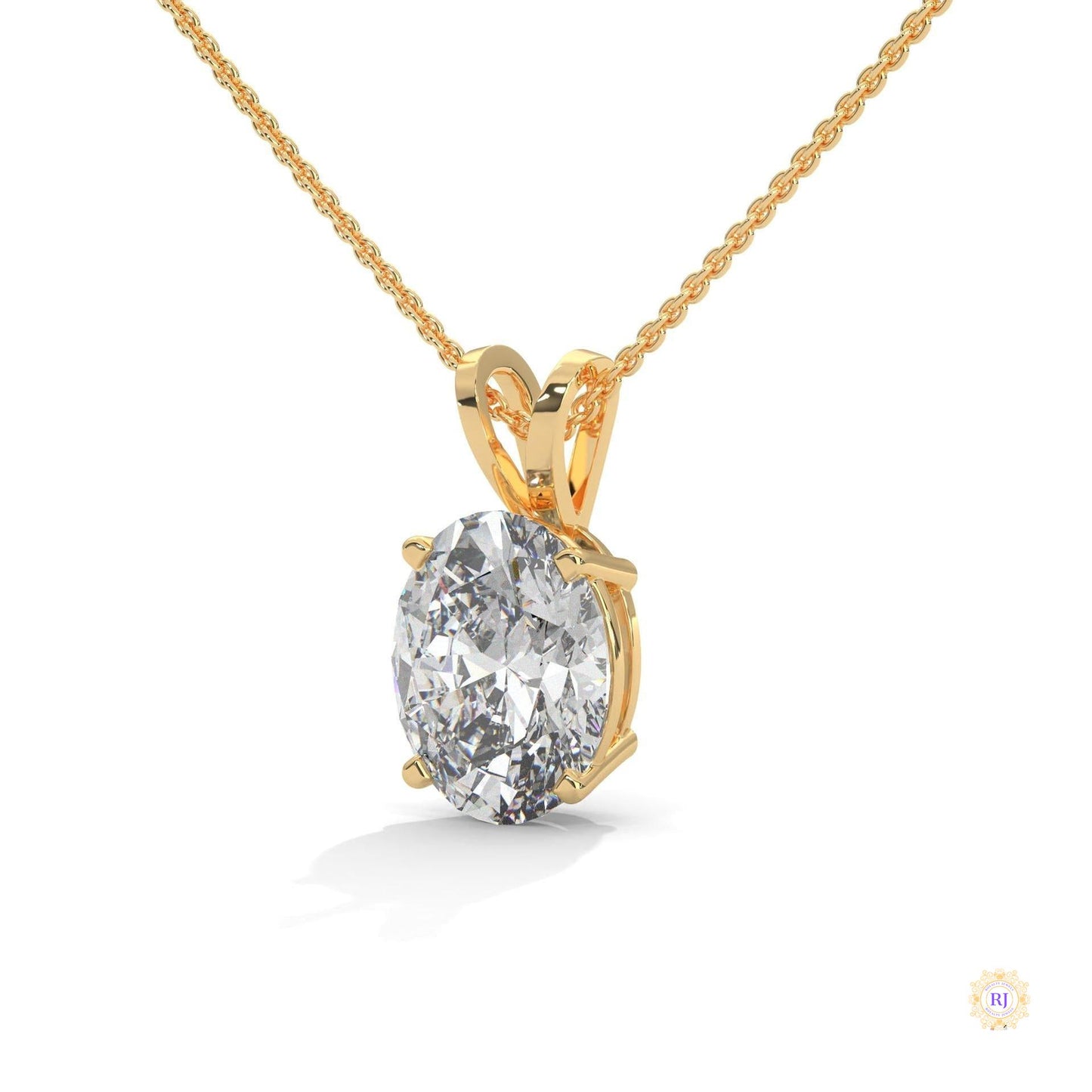 2.90 CT. Oval Lab Diamond Pendant Solitaire