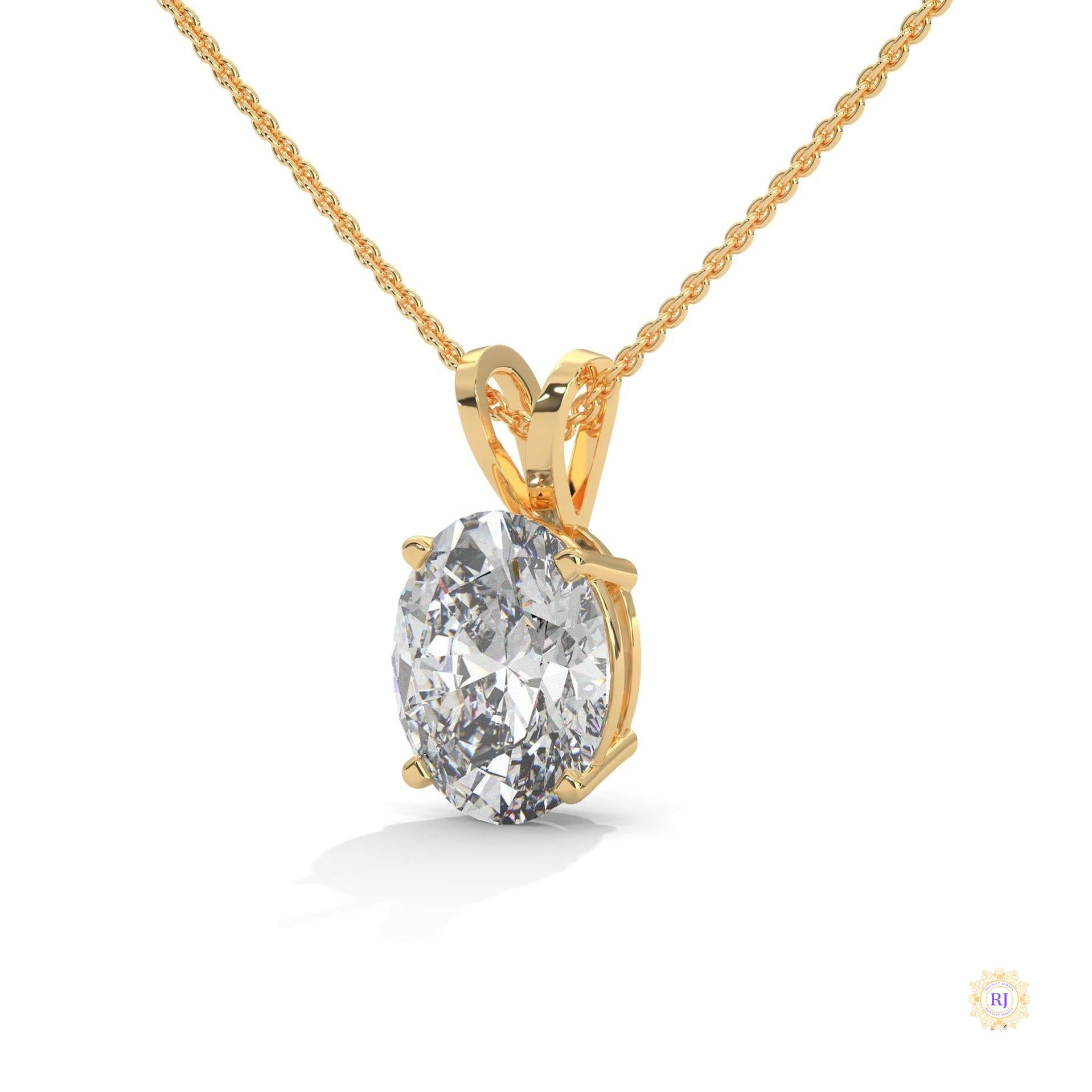 2.90 CT. Oval Lab Diamond Pendant Solitaire