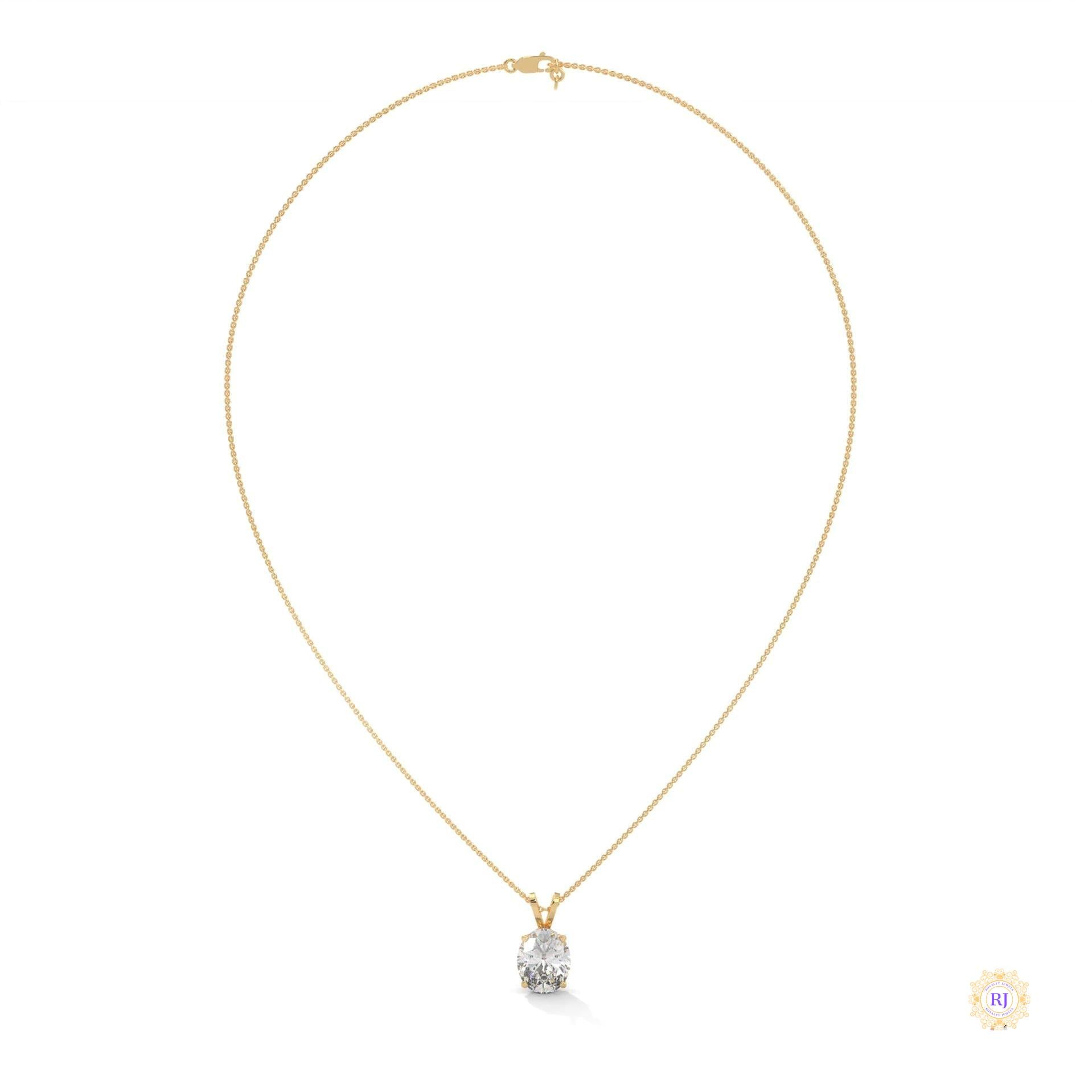 2.90 CT. Oval Lab Diamond Pendant Solitaire