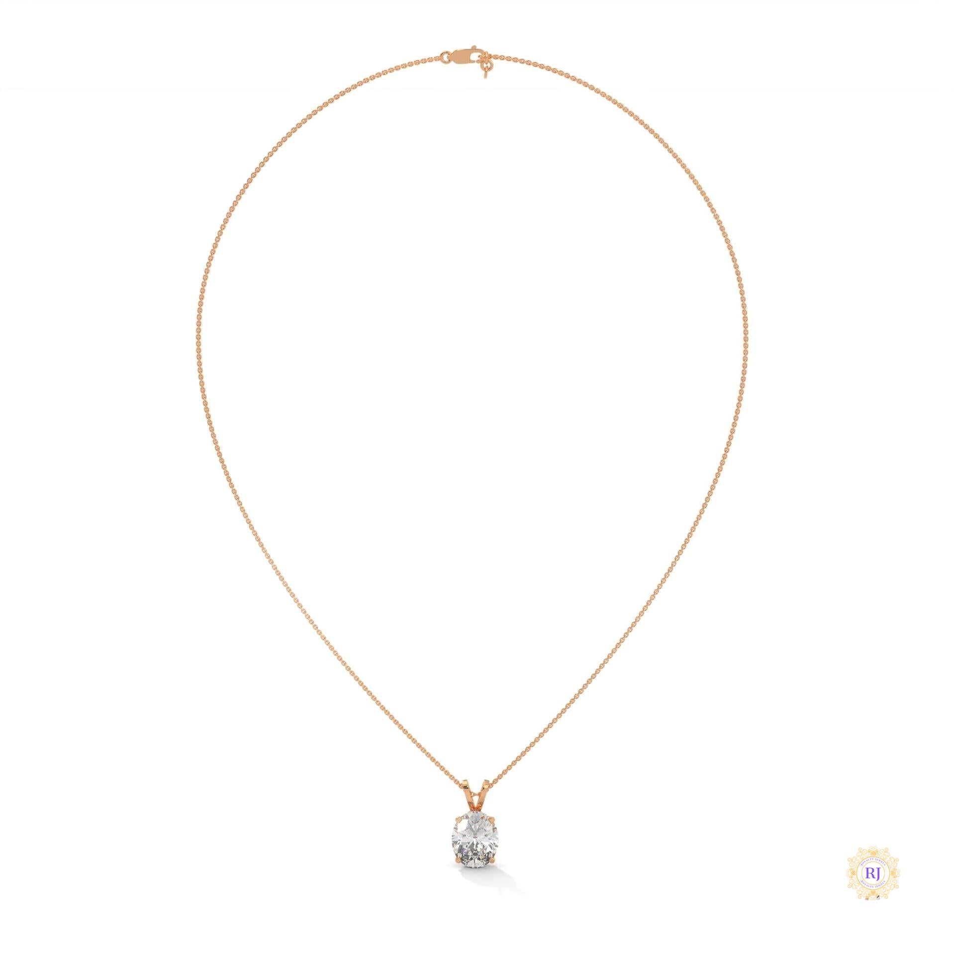 2.90 CT. Oval Lab Diamond Pendant Solitaire