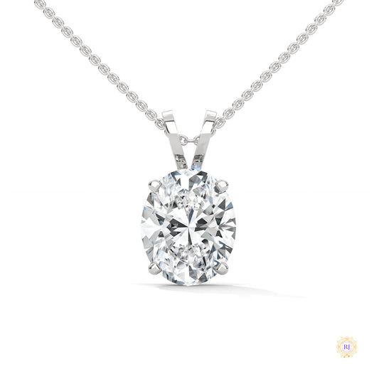 2.90 CT. Oval Lab Diamond Pendant Solitaire