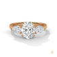 3 Ct. Oval Lab Diamond Ring – Three-Stone Pear Accents