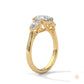 3 Ct. Oval Lab Diamond Ring – Three-Stone Pear Accents