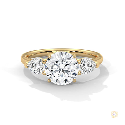 3 Ct. Three-Stone Lab Diamond Engagement Ring