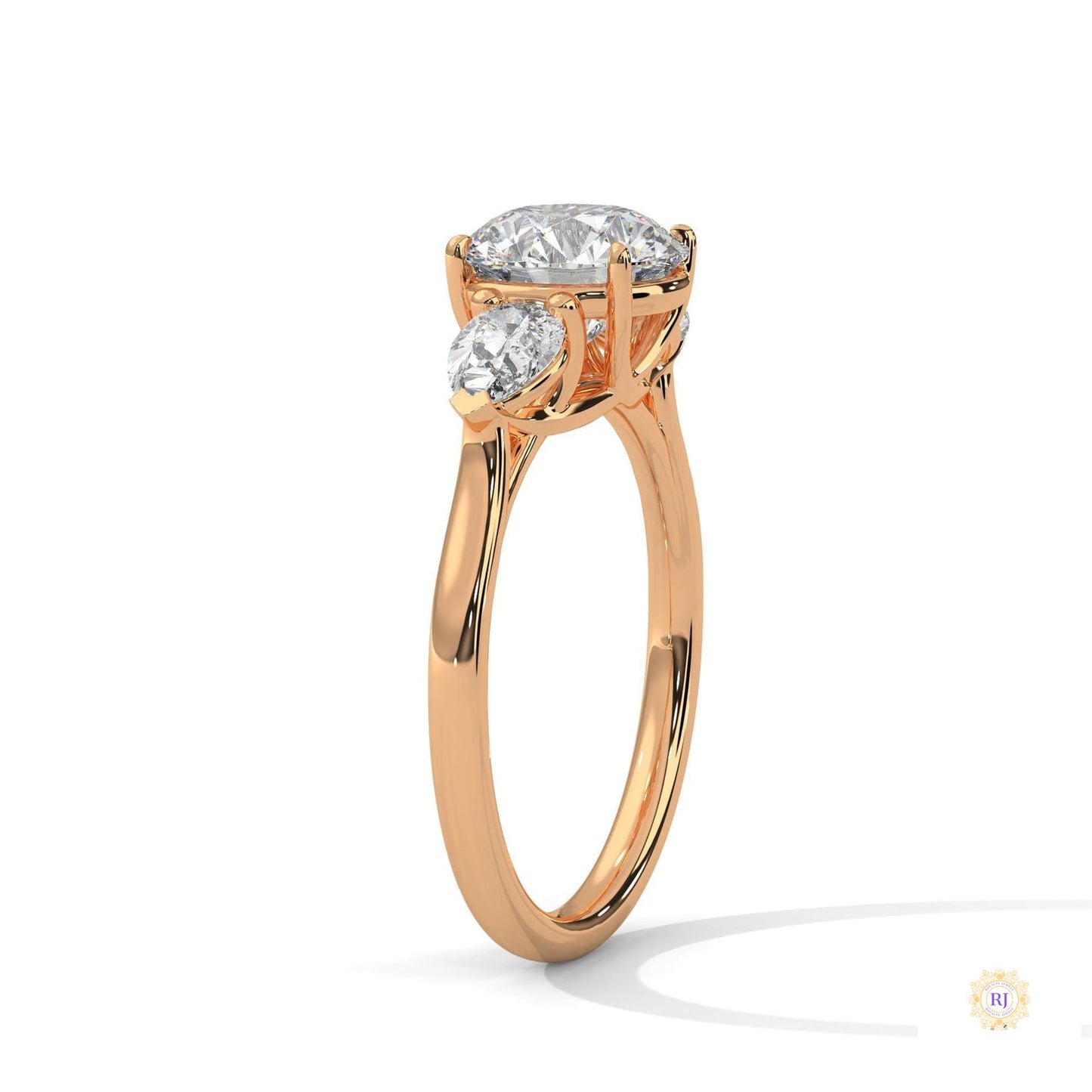 3 Ct. Three-Stone Lab Diamond Engagement Ring