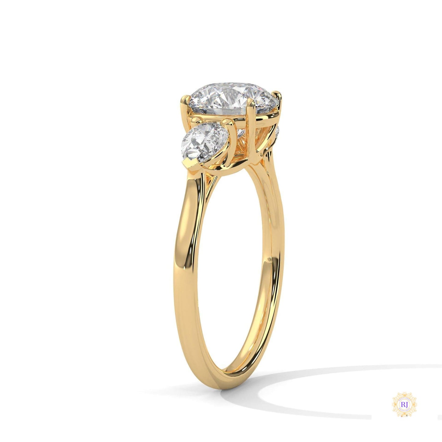 3 Ct. Three-Stone Lab Diamond Engagement Ring