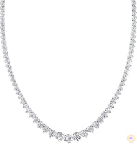 3-Prong graduated tennis necklace in 18 Inch