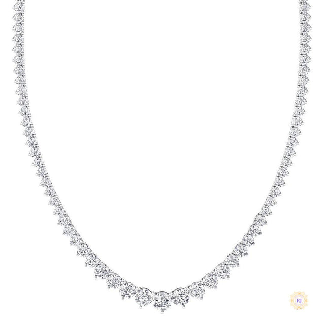 3-Prong graduated tennis necklace in 18 Inch