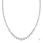3-Prong graduated tennis necklace in 18 Inch
