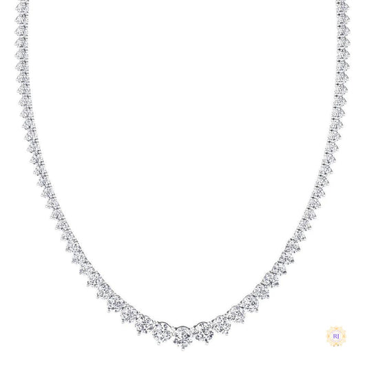 3-Prong graduated tennis necklace in 18 Inch