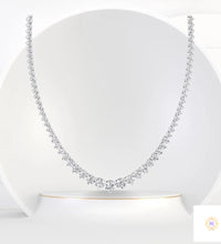 3-Prong graduated tennis necklace in 18 Inch
