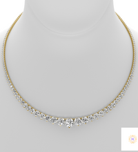 3-Prong graduated tennis necklace in 18 Inch