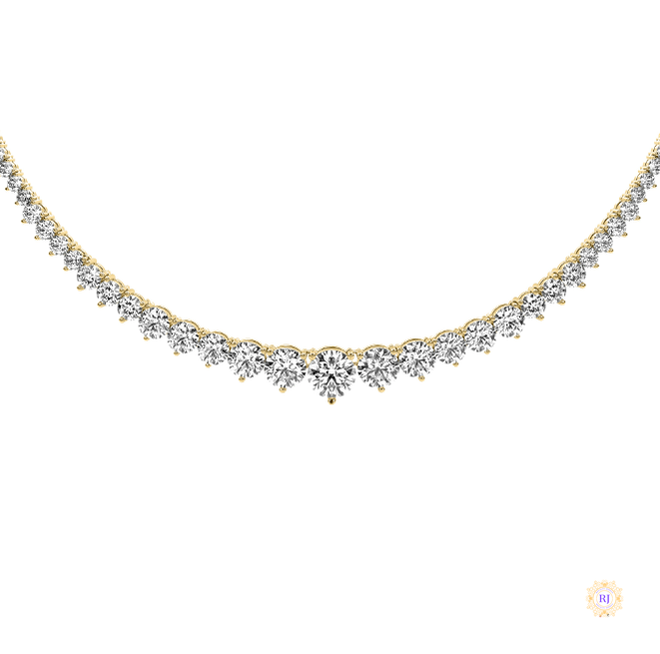 3-Prong graduated tennis necklace in 18 Inch