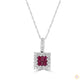 Four-Square 2 ct. Ruby & Diamond Halo Pendant