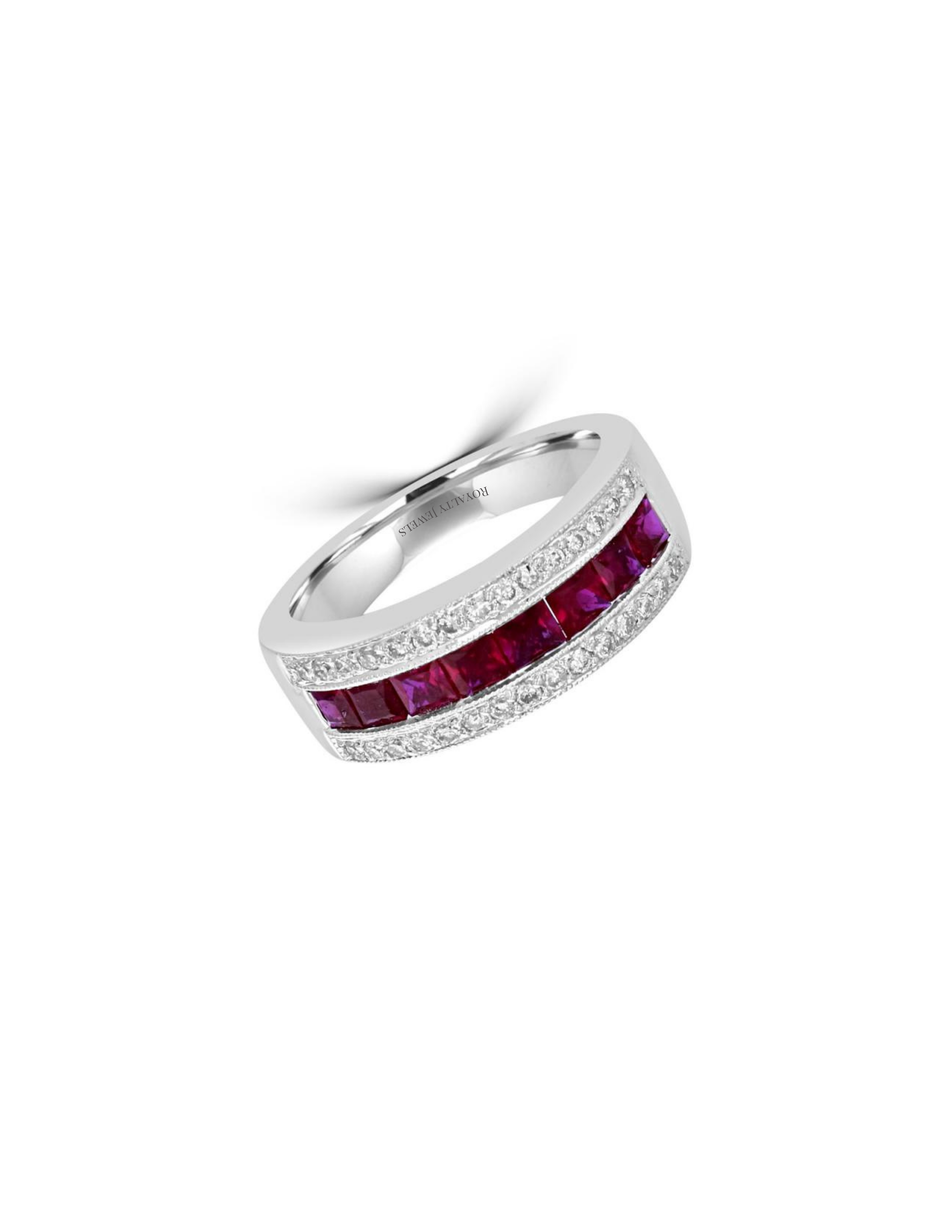 Square 2.5ct Ruby & Diamond Channel-Set 14K Gold Ring