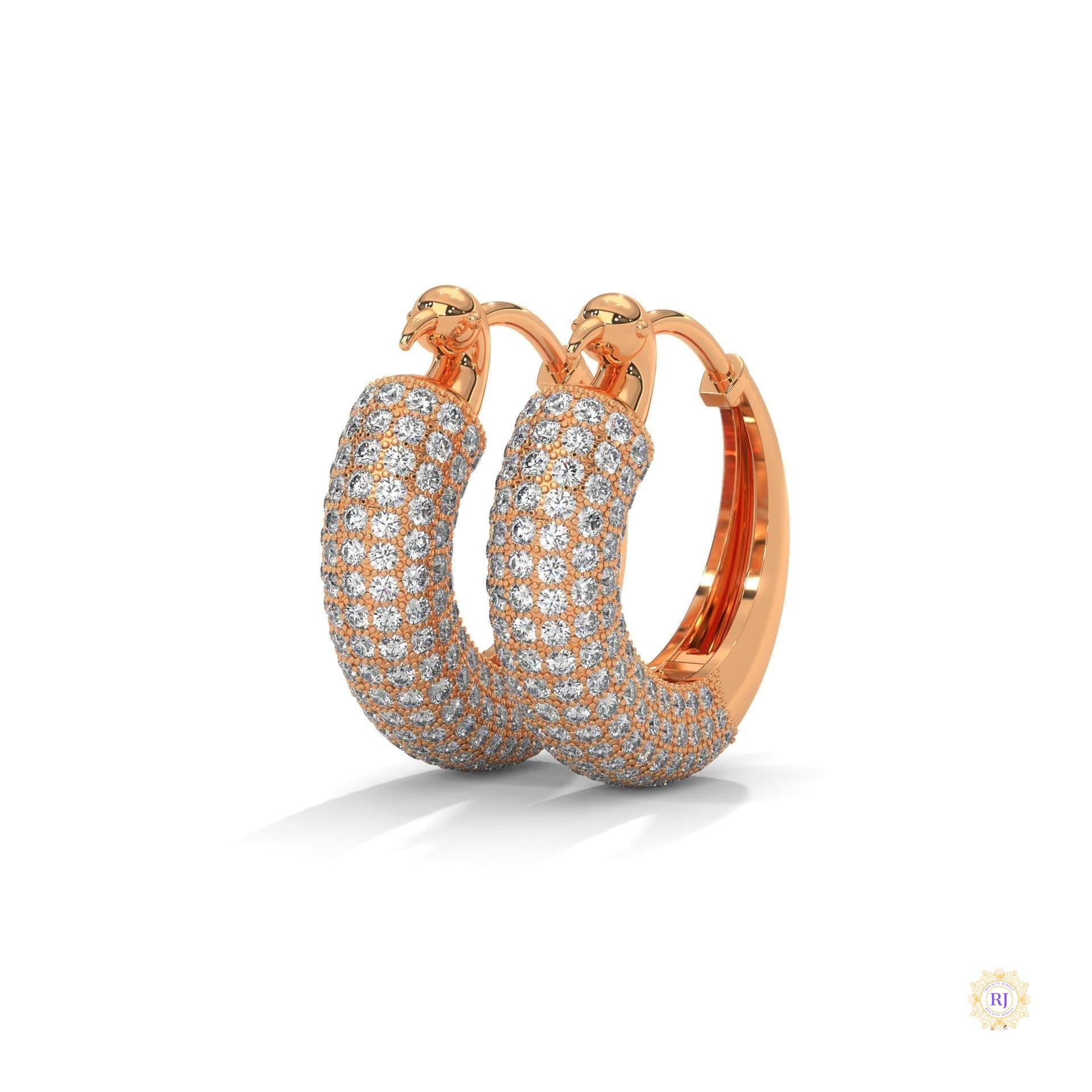 3.00 CT. Pavé Diamond Wide Hoop Earrings