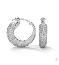 3.00 CT. Pavé Diamond Wide Hoop Earrings