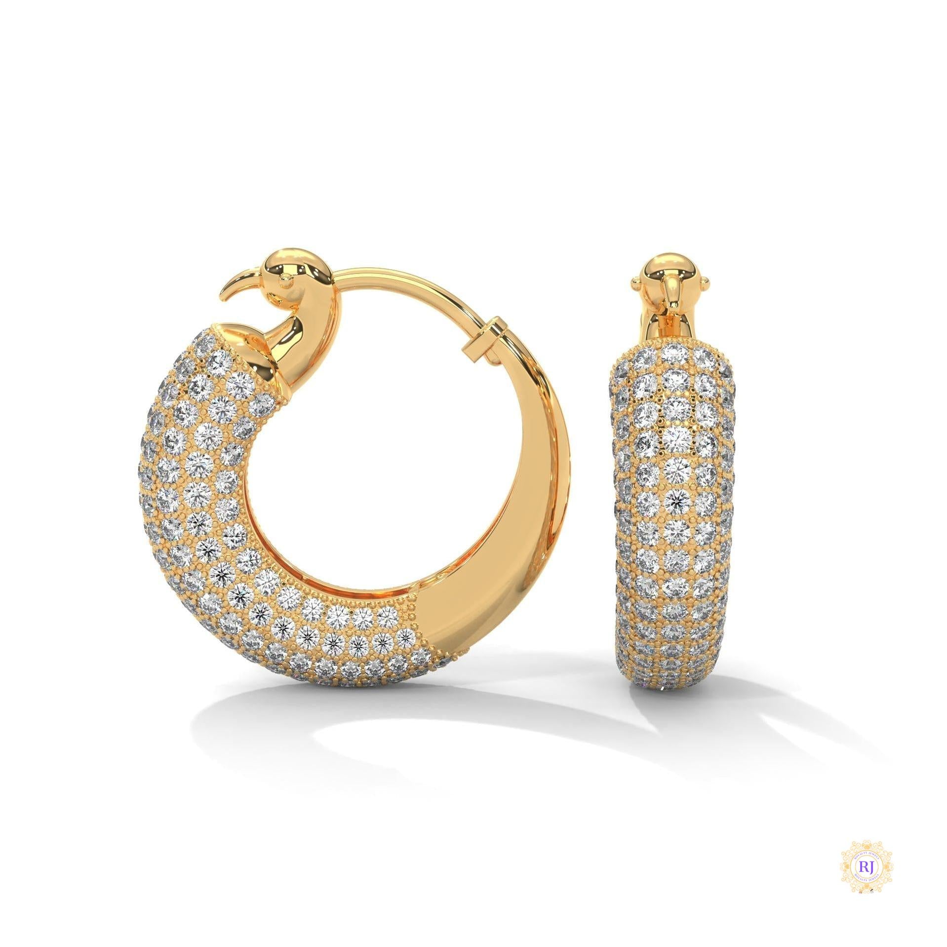 3.00 CT. Pavé Diamond Wide Hoop Earrings