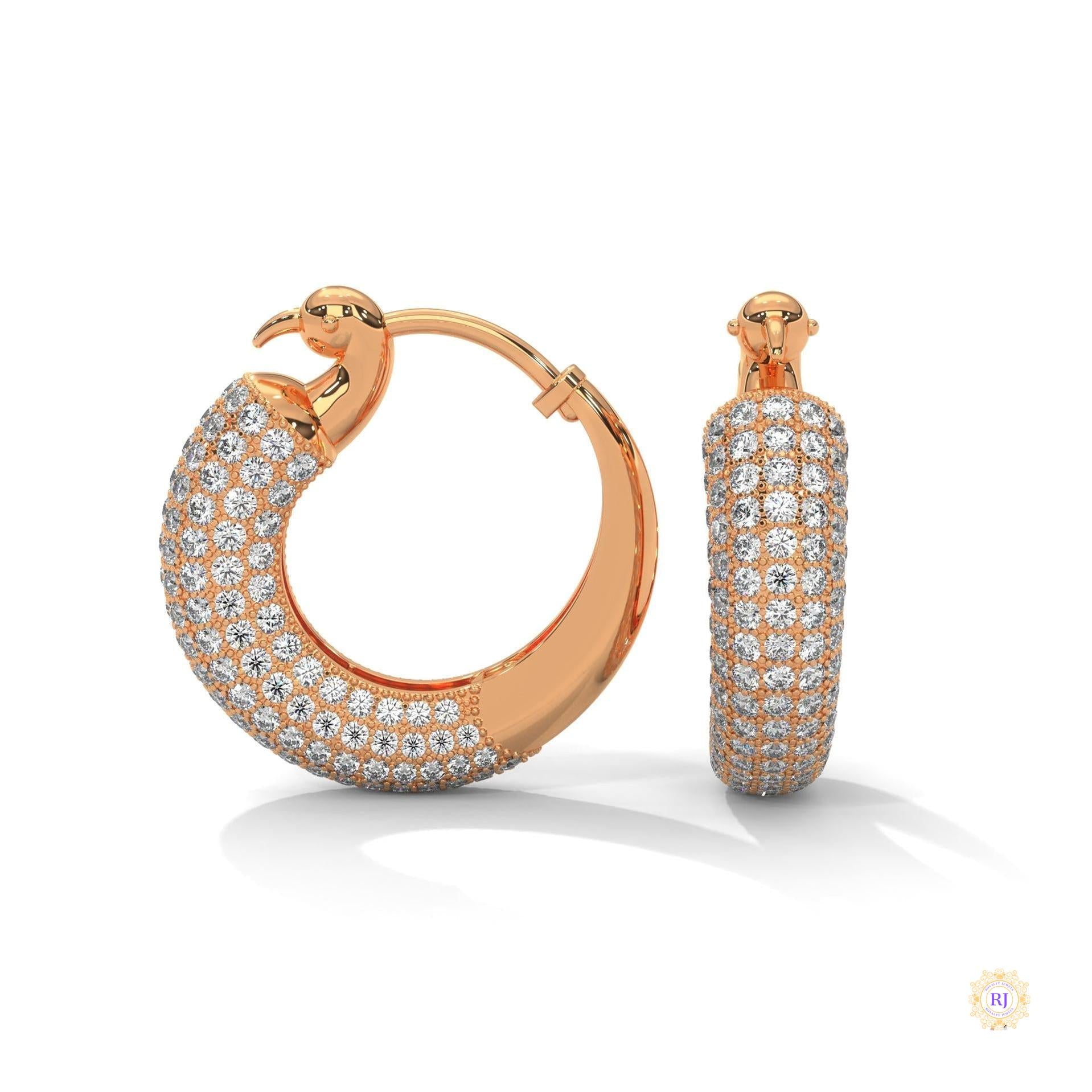 3.00 CT. Pavé Diamond Wide Hoop Earrings