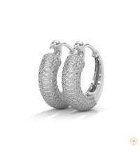 3.00 CT. Pavé Diamond Wide Hoop Earrings
