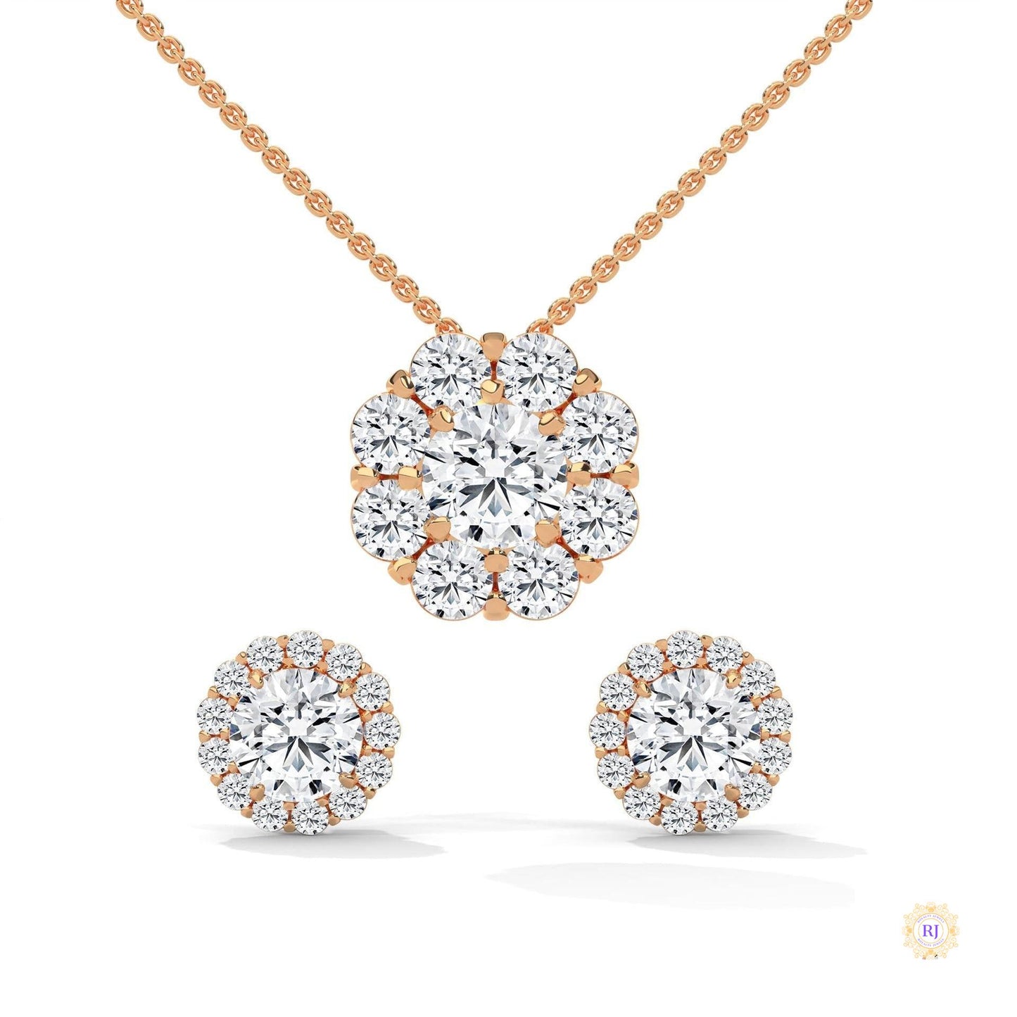 3.25 CT. Floral Cluster Diamond Earrings